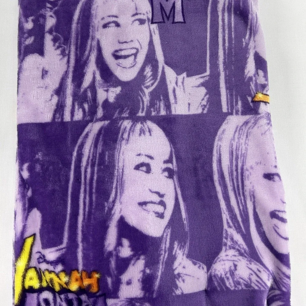 Disney Hannah Montana 20 Years Plush Throw Blanket 50x70 Purple Miley Cyrus NWT